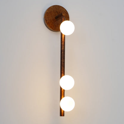 Brass Glass Tube Plug-in Wall Lamp