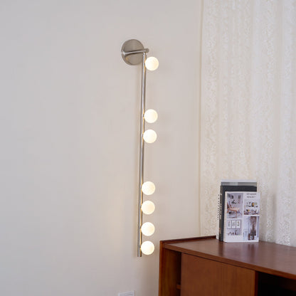 Brass Glass Tube Plug-in Wall Lamp