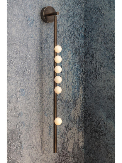 Brass Glass Tube Plug-in Wall Lamp