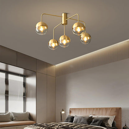 Brass Globulars Ceiling Lamp