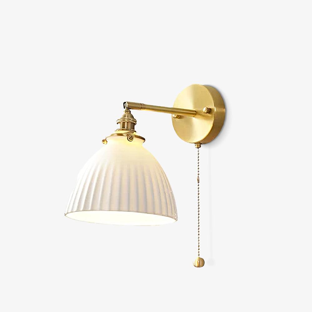 Brass Pleated Ceramic Wall Lamp