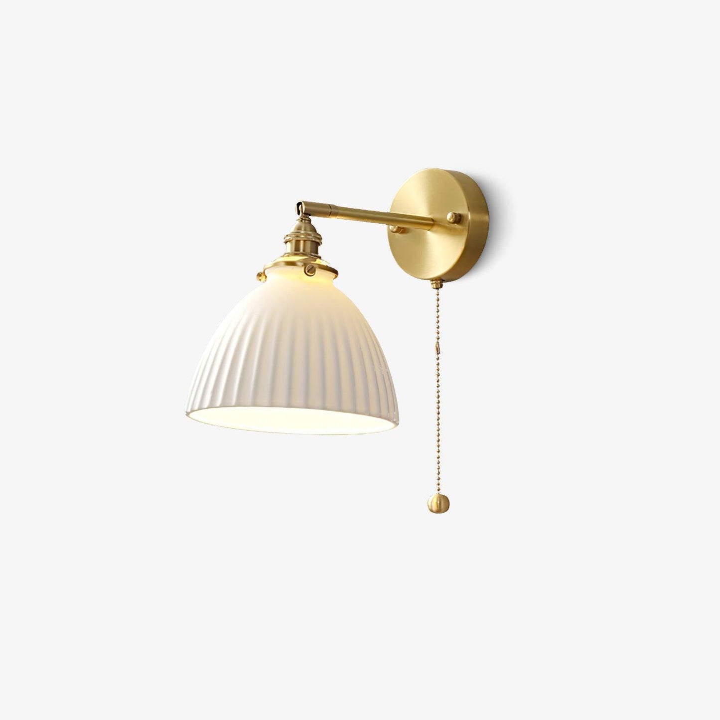 Brass Pleated Ceramic Wall Lamp