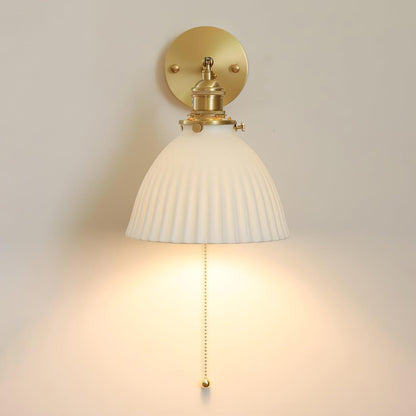 Brass Pleated Ceramic Wall Lamp