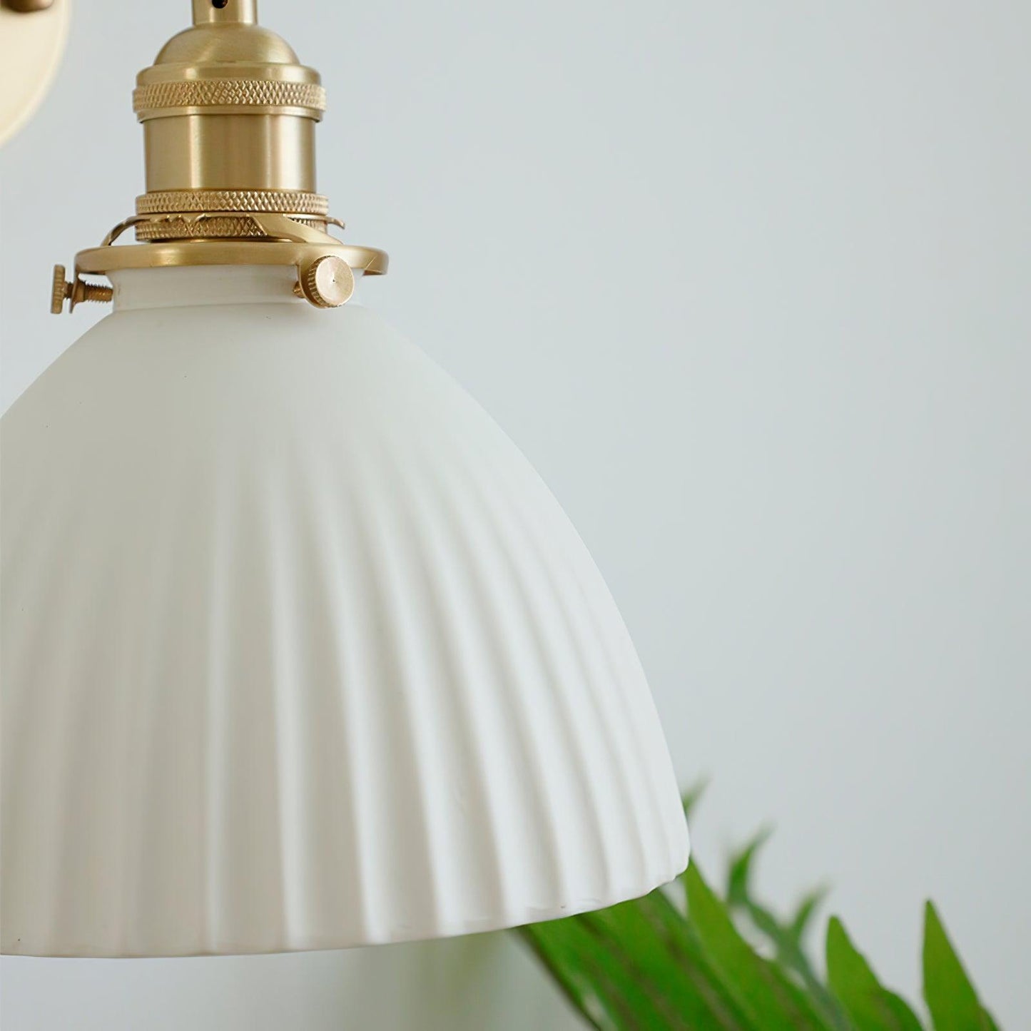 Brass Pleated Ceramic Wall Lamp