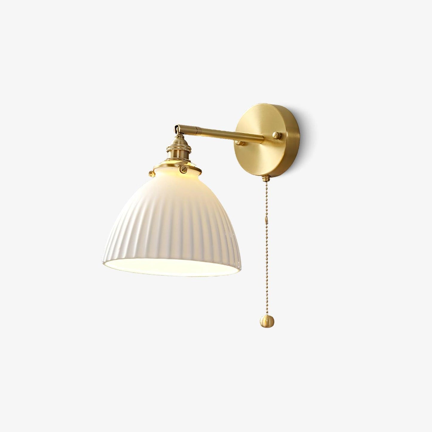 Brass Pleated Ceramic Wall Lamp