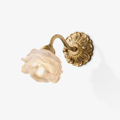 Brass Rose Wall Light