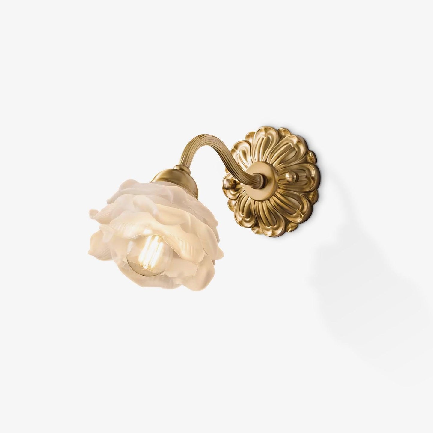 Brass Rose Wall Light