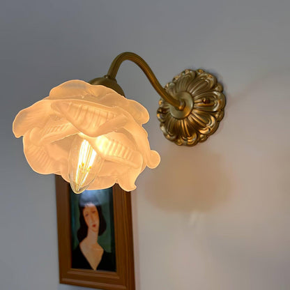 Brass Rose Wall Light