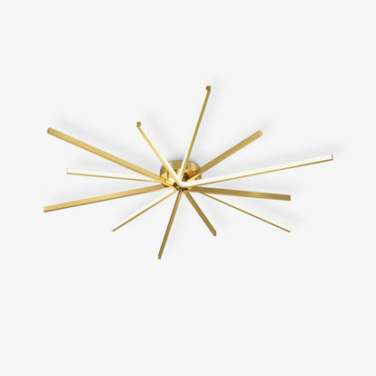 Brass Starbursts Ceiling Lamp