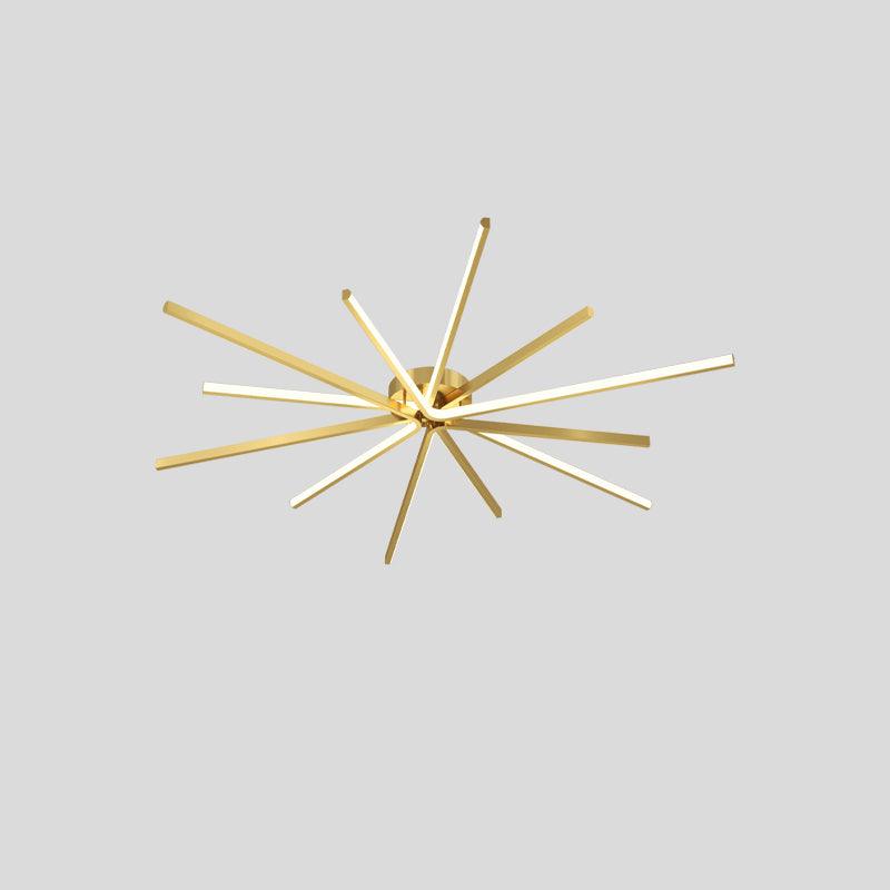 Brass Starbursts Ceiling Lamp