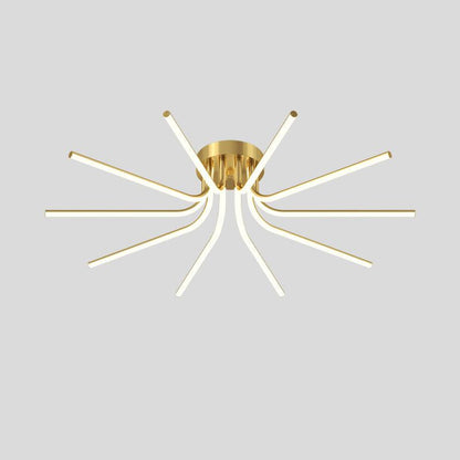 Brass Starbursts Ceiling Lamp