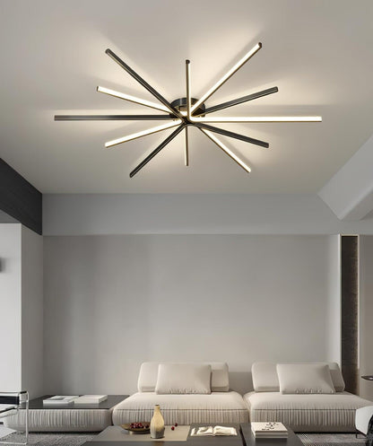 Brass Starbursts Ceiling Lamp