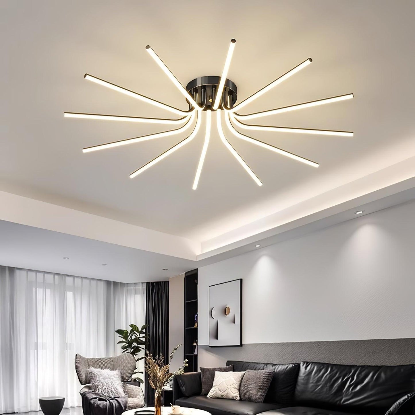 Brass Starbursts Ceiling Lamp