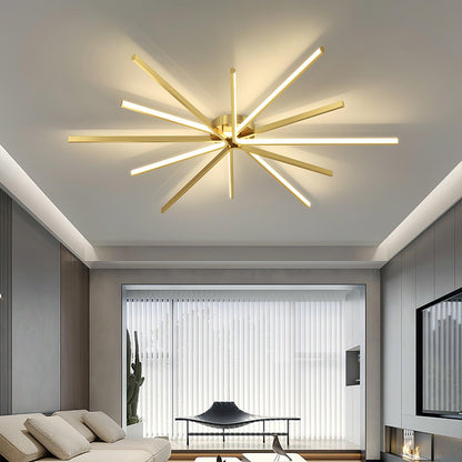 Brass Starbursts Ceiling Lamp