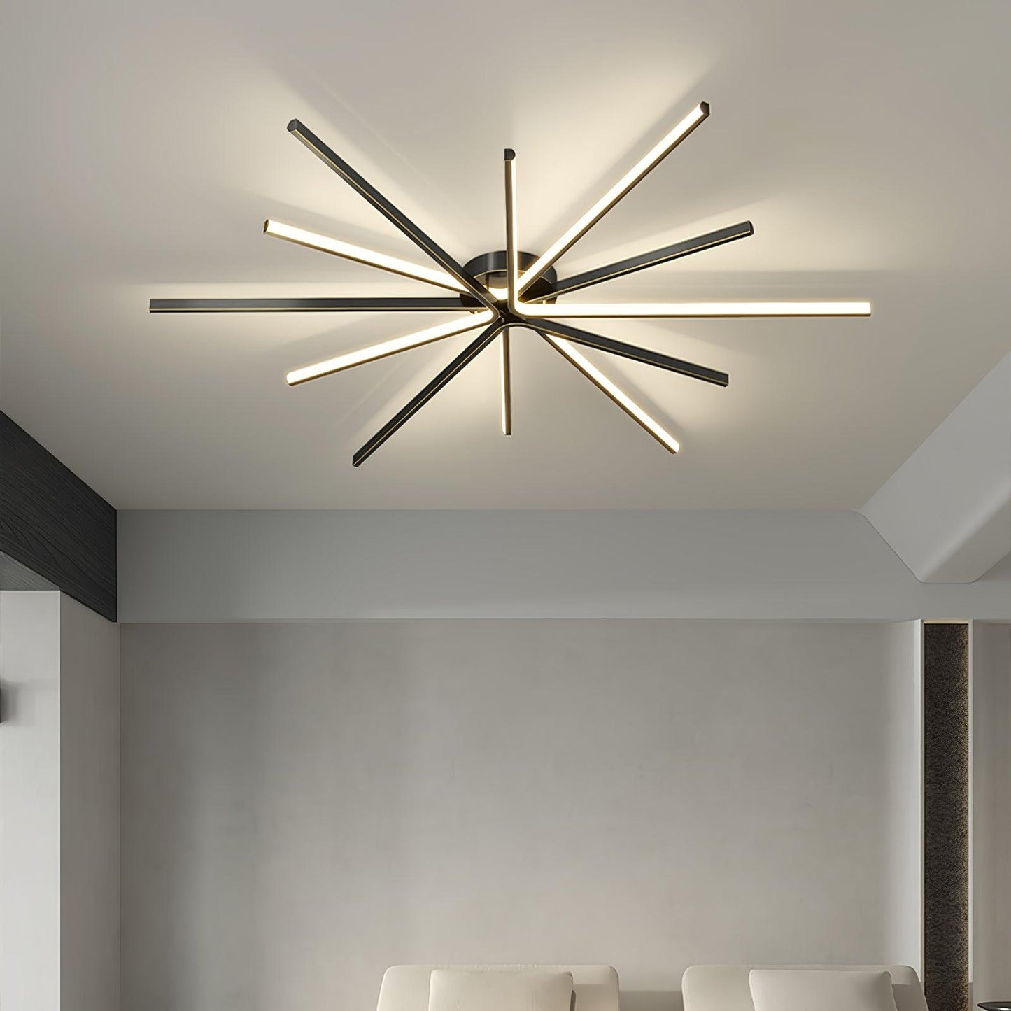 Brass Starbursts Ceiling Lamp