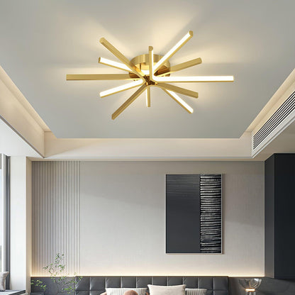 Brass Starbursts Ceiling Lamp