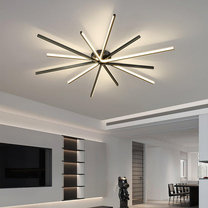 Brass Starbursts Ceiling Lamp