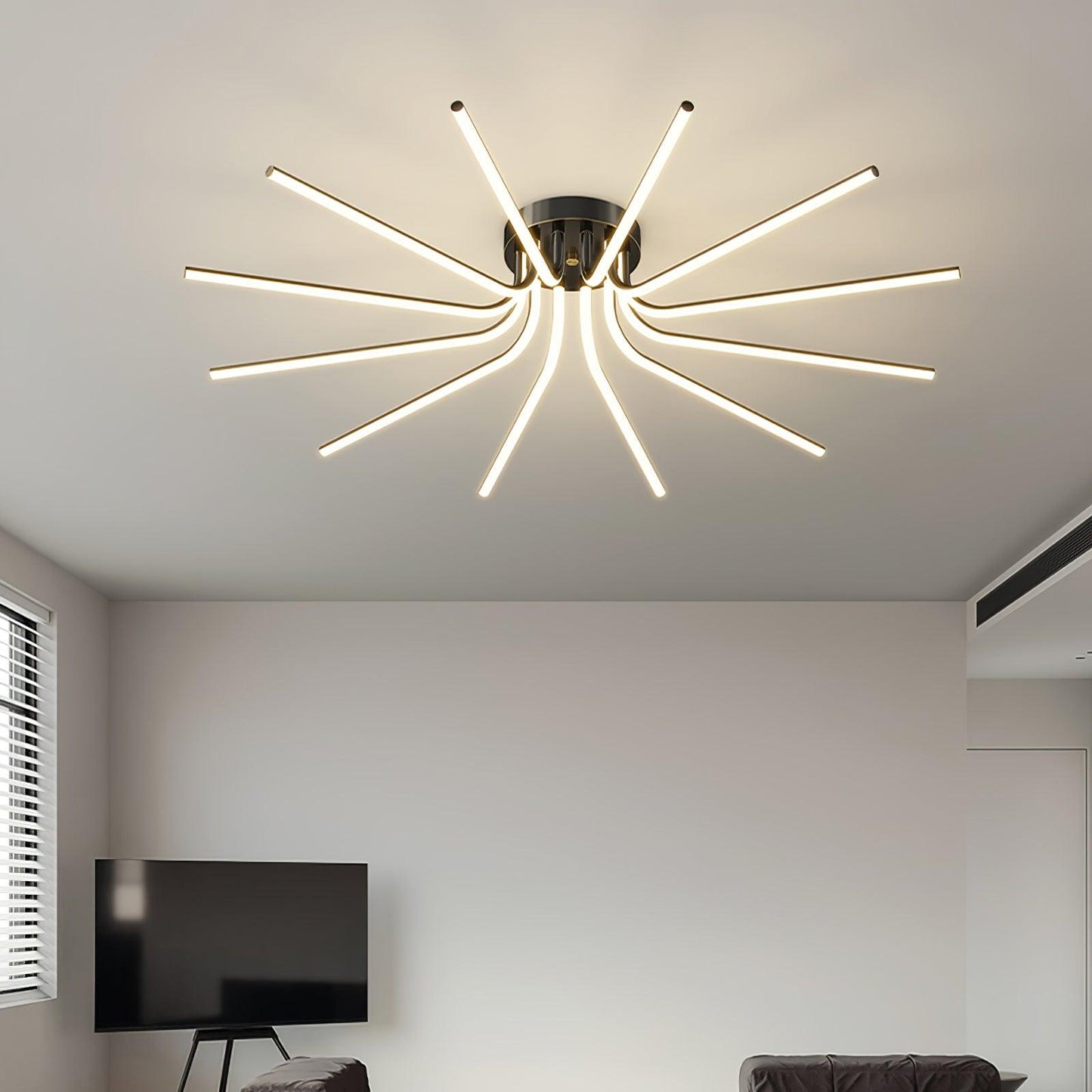 Brass Starbursts Ceiling Lamp