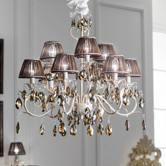 Romantic Bronze Crystal Chandelier