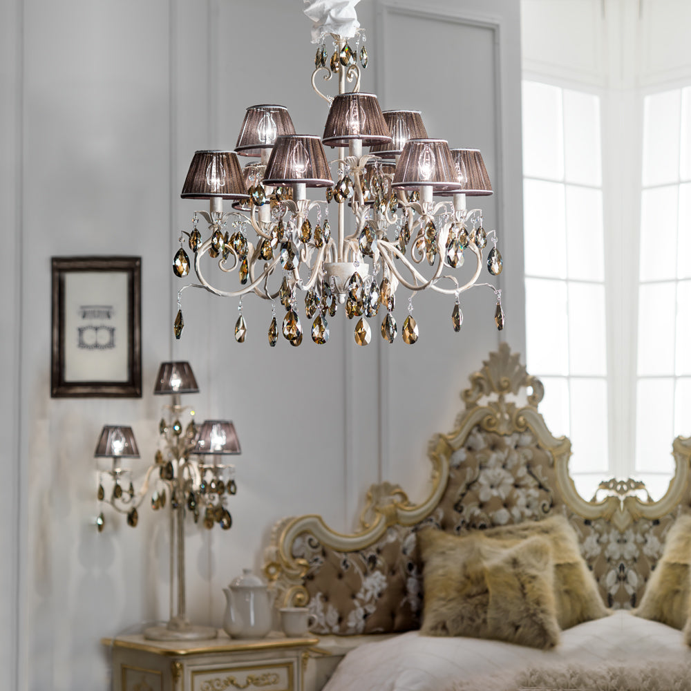 Romantic Bronze Crystal Chandelier