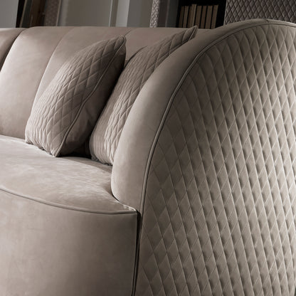 Exclusive Modern Italian Quilted Nubuck Sofa