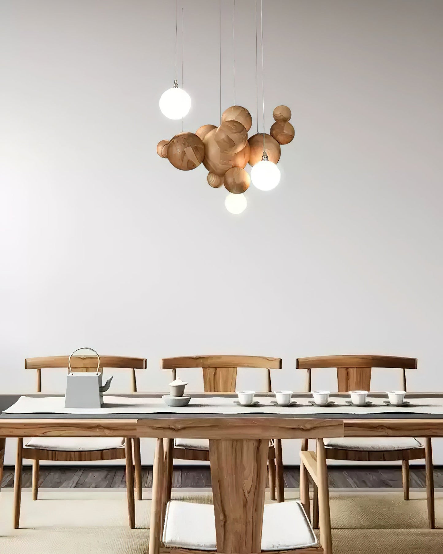 Bubble Wood Balls Chandelier