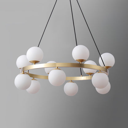 Bubbles Brass Ring Chandelier