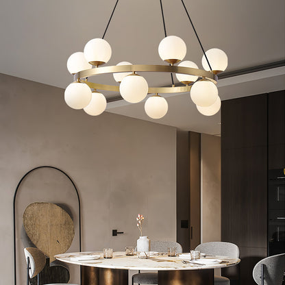 Bubbles Brass Ring Chandelier