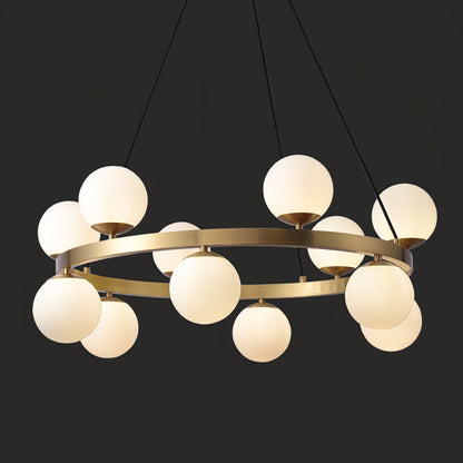 Bubbles Brass Ring Chandelier