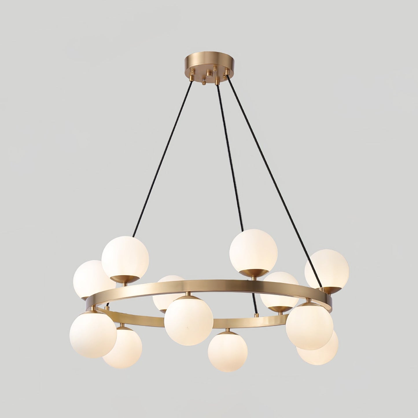 Bubbles Brass Ring Chandelier