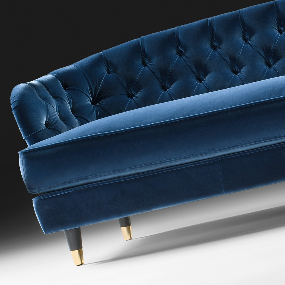 Button Upholstered Designer Velvet Sofa