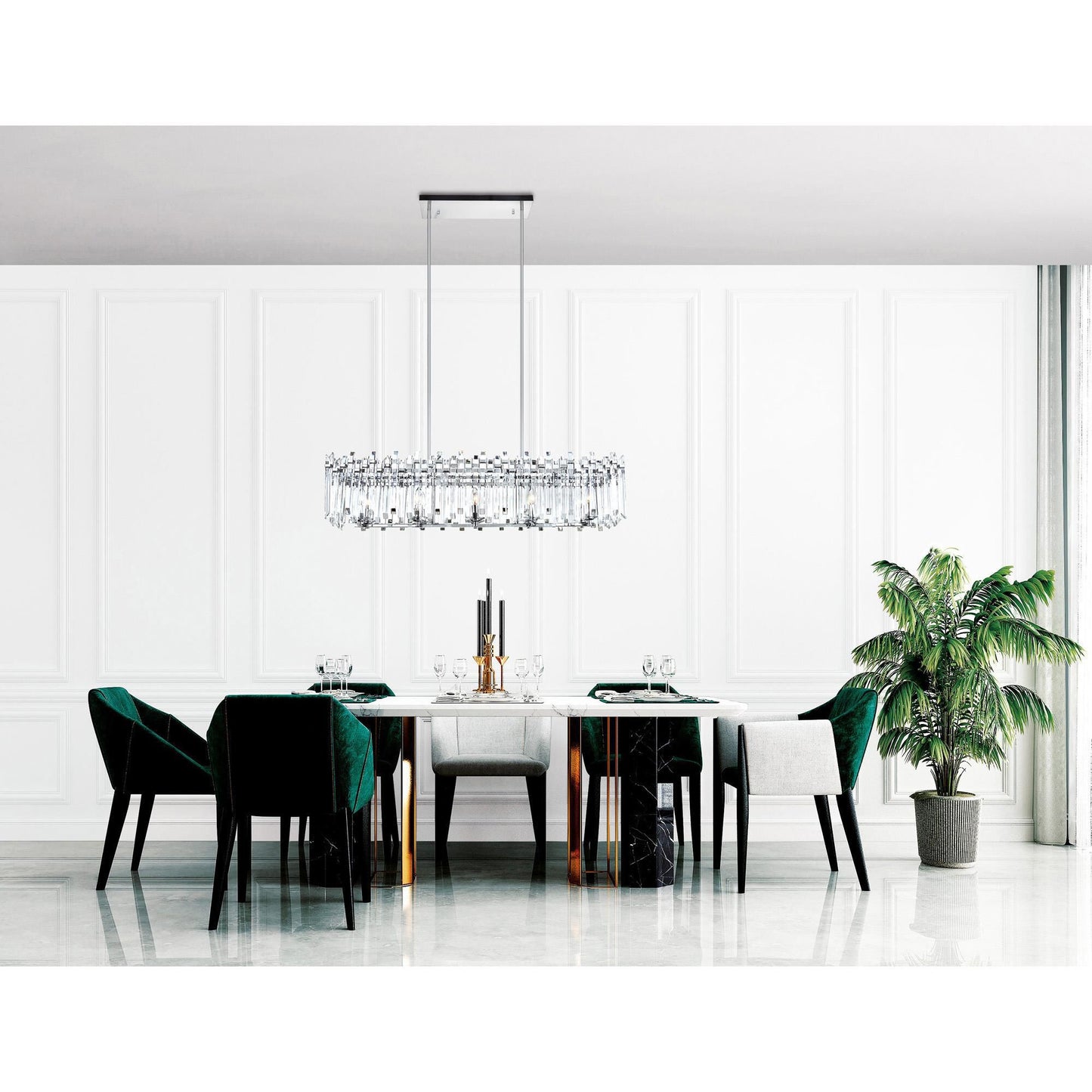 Cwi Lighting Henrietta 47 Inch 10 Light Linear Suspension Light Cp739558