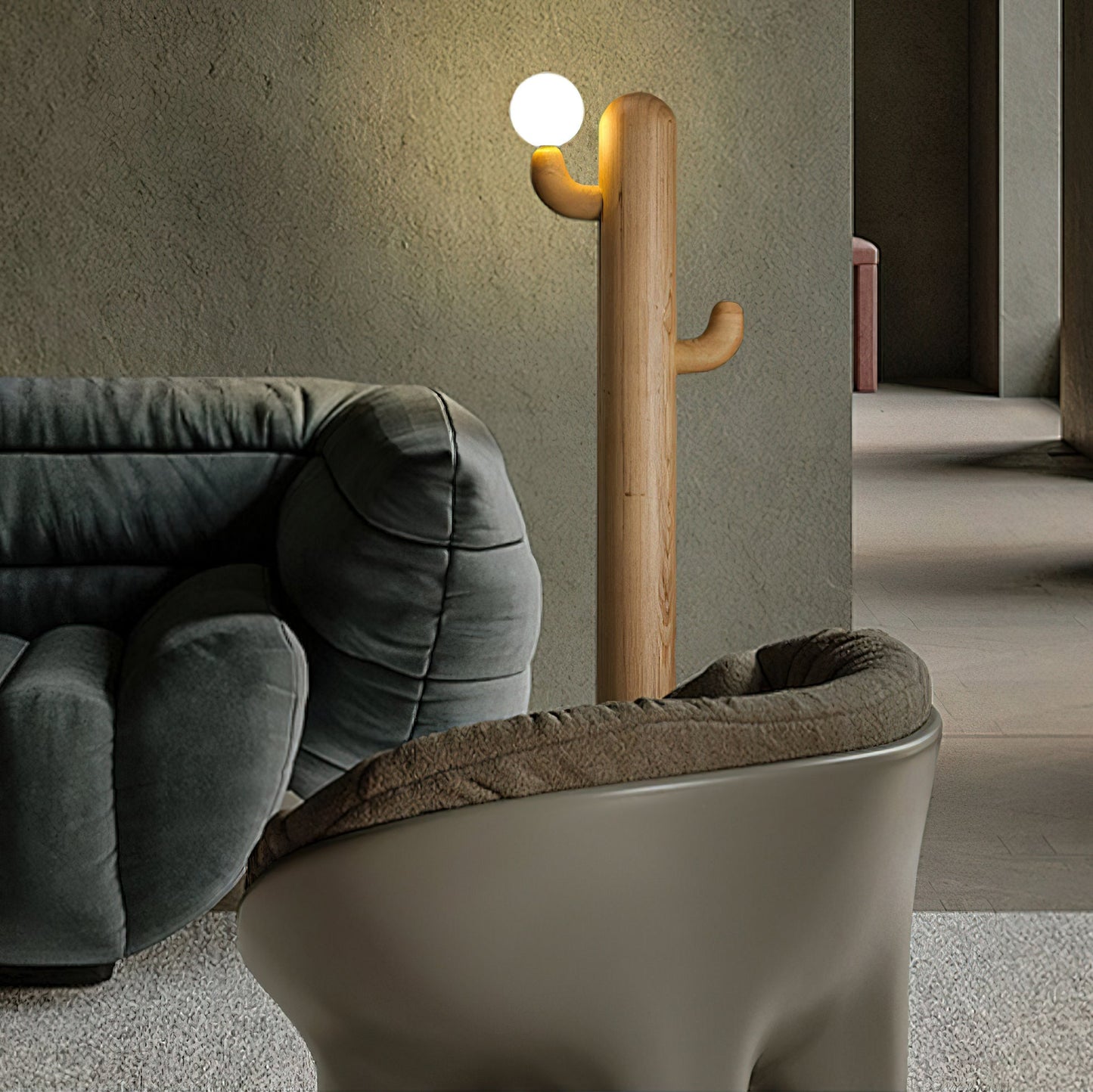 Cactus Wood Floor Lamp