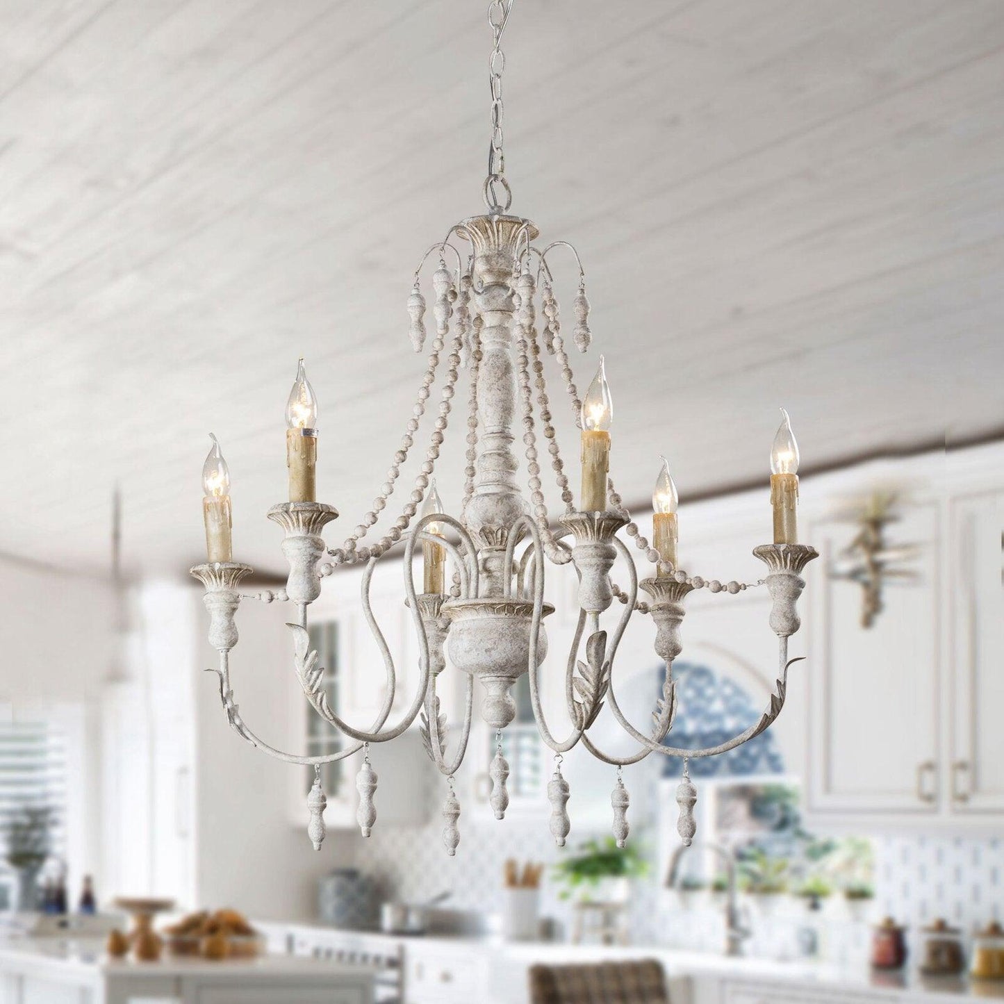 Candle Style Beaded Chandelier