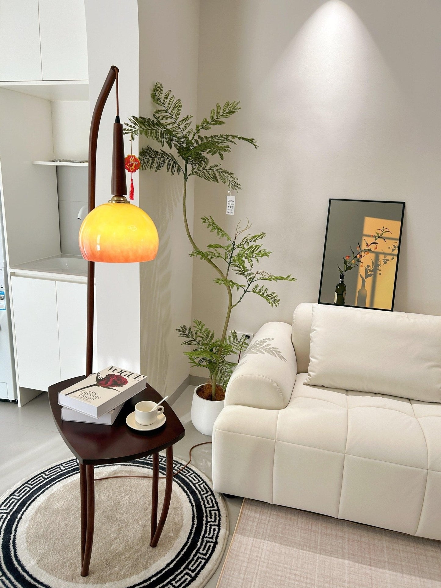 Cantilever Wood Accent Floor Lamp