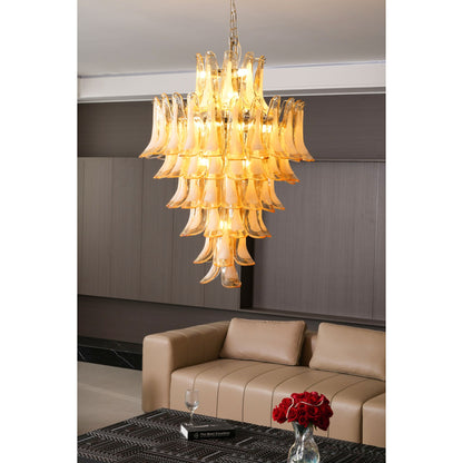 Amber Cloud Murano Glass Petals Chandelier