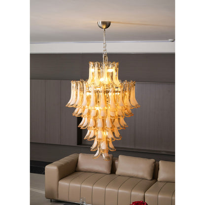 Amber Cloud Murano Glass Petals Chandelier