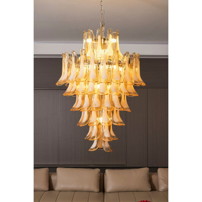 Amber Cloud Murano Glass Petals Chandelier