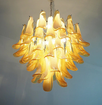 Amber Glass Murano Petals Chandelier