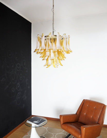 Amber Glass Murano Petals Chandelier