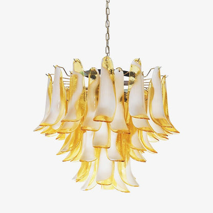 Amber Glass Murano Petals Chandelier