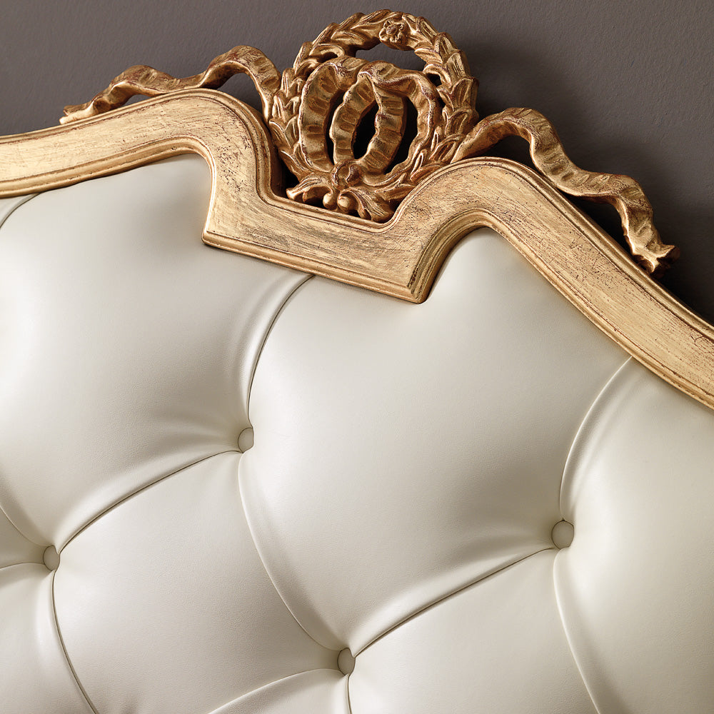 Single Gold Italian Luxury Button Upholstered Bed