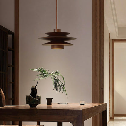 Cascade Wooden Disc Pendant Lamp