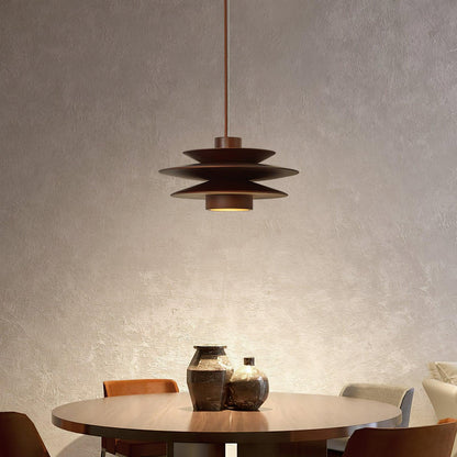 Cascade Wooden Disc Pendant Lamp