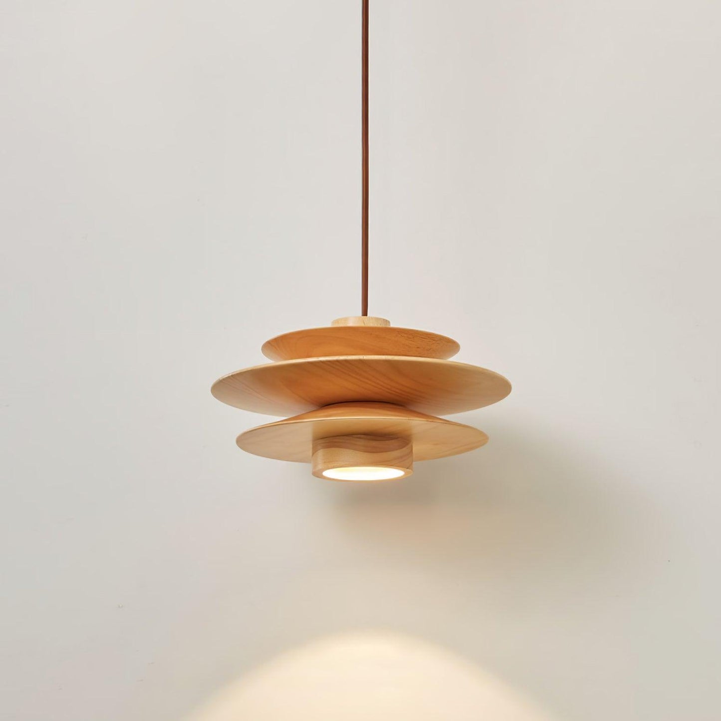 Cascade Wooden Disc Pendant Lamp