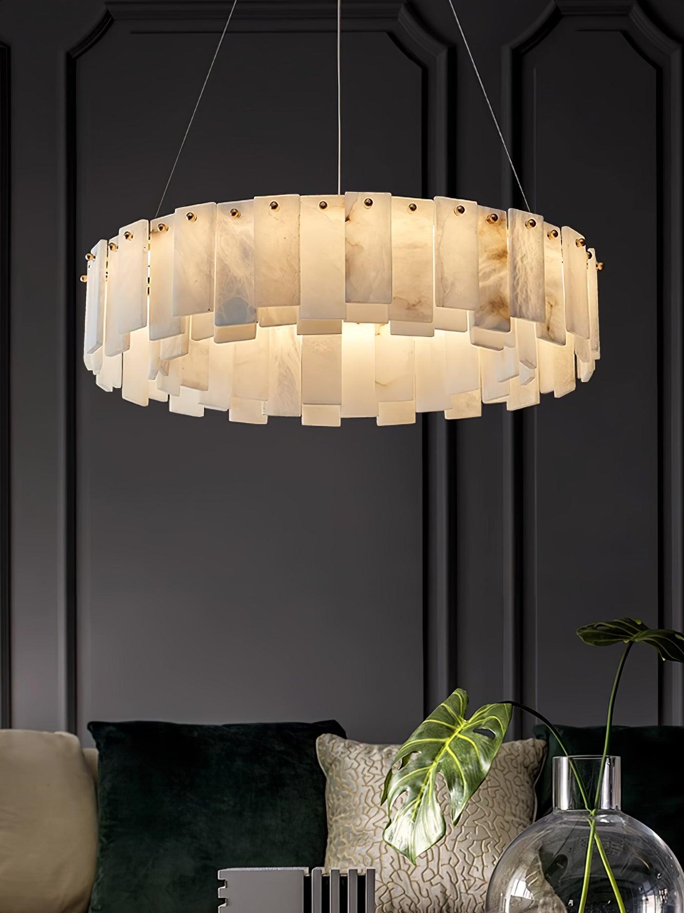 Celestial Alabaster Round Chandelier