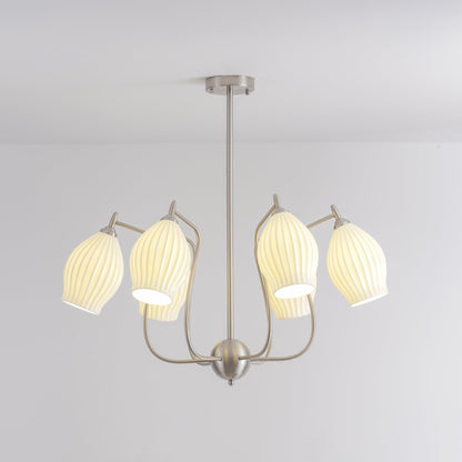 Ceramic Ribbed Chandelier