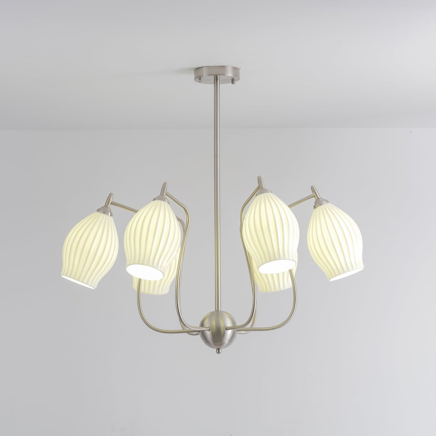 Ceramic Ribbed Chandelier