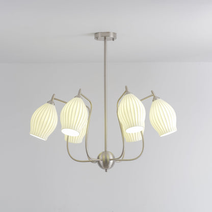 Ceramic Ribbed Chandelier