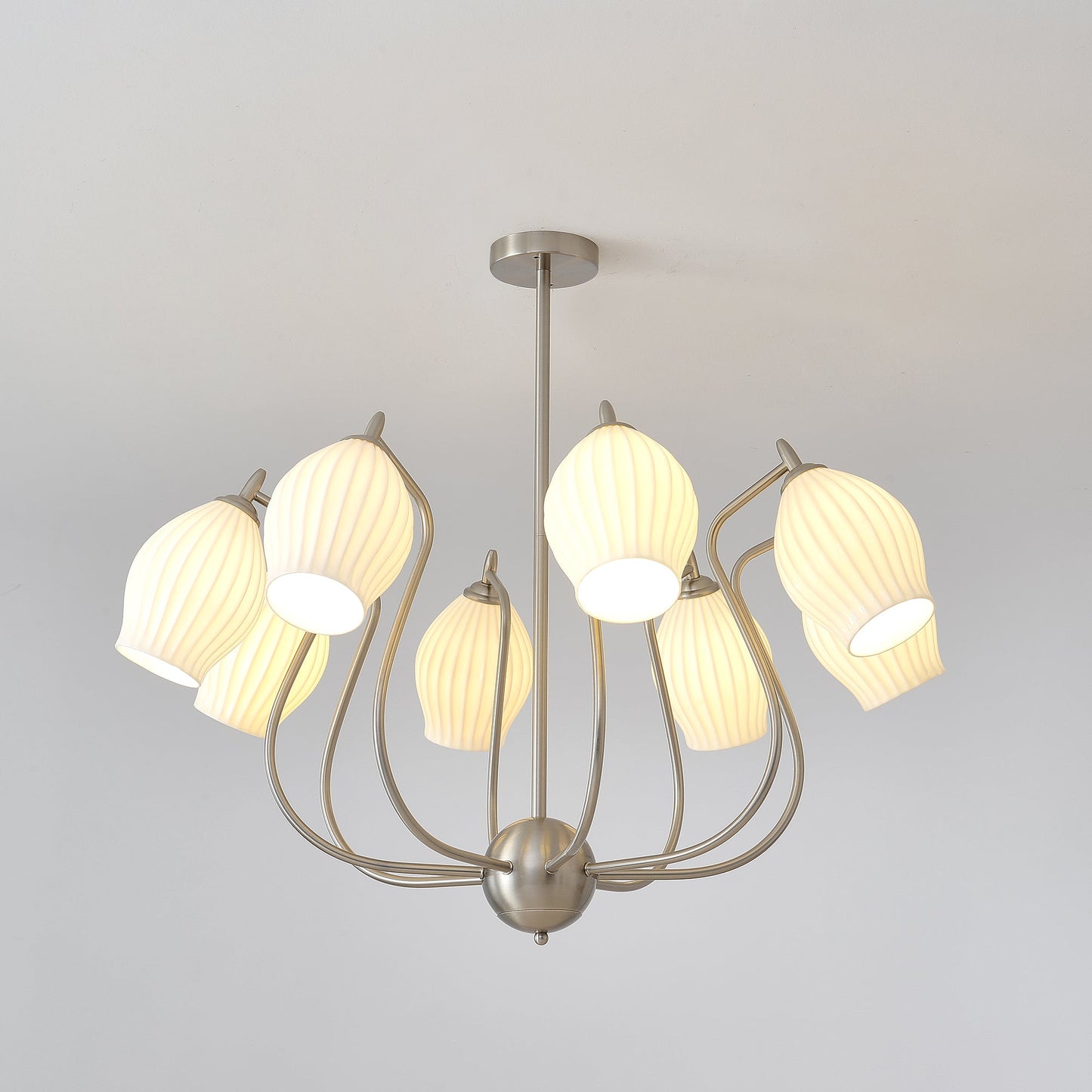 Ceramic Ribbed Chandelier